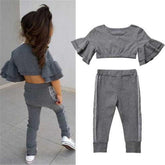 Autumn Kids Baby Girls t shirt Pants Outfits girl Clothes 2P - Smartx6