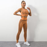 Running Gym Wear Seamless Bra Pants Yoga Set - Smartx6