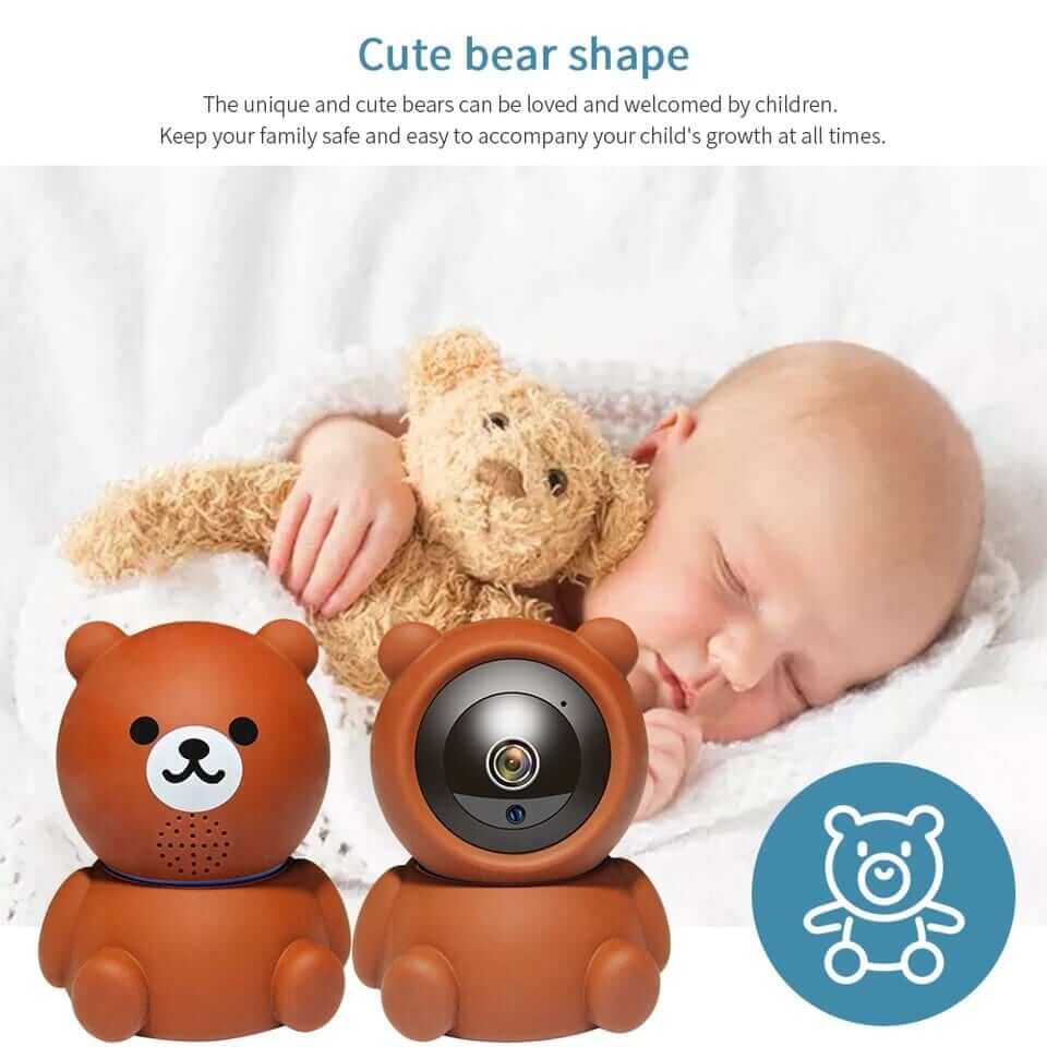 Bear 1080P WiFi cam | Auto-tracking WiFi security cam | Night vision WiFi bear camera | HD smart cam with auto track | Cute bear design security cam | 1080P baby monitor with WiFi | Bear cam with infrared night vision | WiFi pet cam with tracking | HD bear cam for home security | Wireless bear cam with smart features