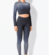 Yoga Wear Long Sleeve Suit Women Seamless Gradient Fitness Wear - Smartx6