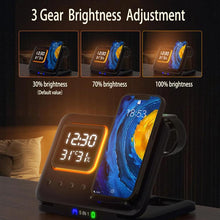 15W Wireless Chargers Stand 5 In1 LED Digital Alarm Clock Fast Charging Dock Station - Smartx6