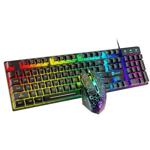 Kuiying T6 RGB gaming set | RGB keyboard and mouse | Gaming combo with lights | LED keyboard mouse set | RGB gamer gear set | T6 RGB backlit keyboard | Wired RGB gaming set | RGB setup for gamers | RGB light gaming kit | T6 gaming keyboard combo