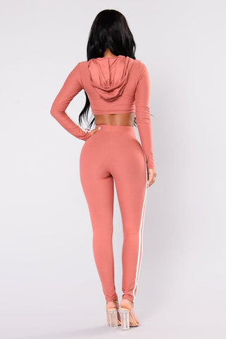 Women Ladies Tracksuit Crop Top Hoodies Sweatshirt Pants Sets - Smartx6