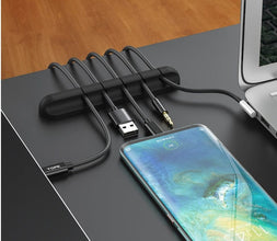 Silicone USB Cable Winder Desktop Cable Organizer Management Multipurpose Clips Cables Protector For Wired Headphones - Smartx6