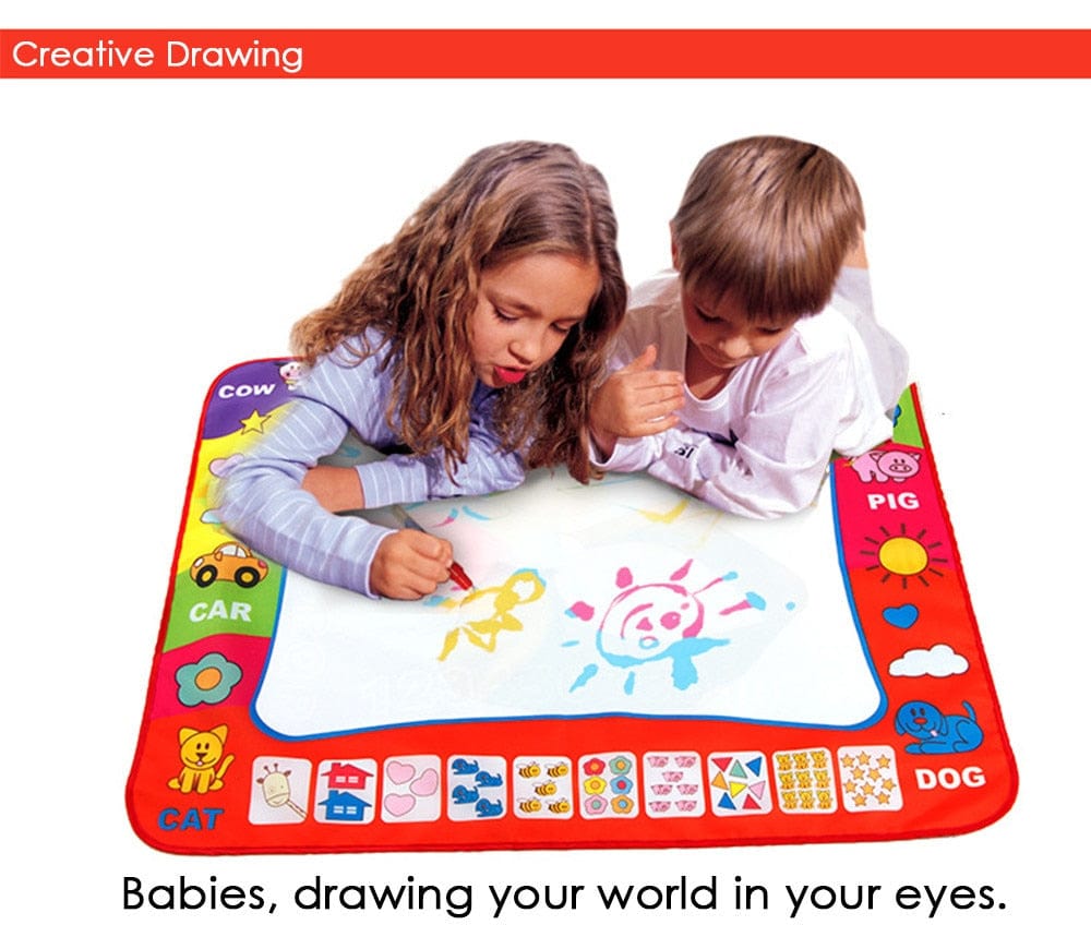 80 x 60cm Baby Kids Add Water with Magic Pen Doodle Painting Drawing Play Mat Toy - Smartx6