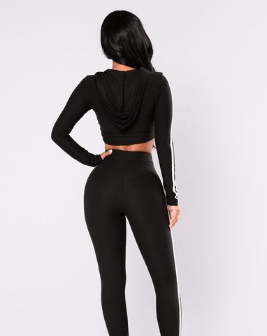 Women Ladies Tracksuit Crop Top Hoodies Sweatshirt Pants Sets - Smartx6