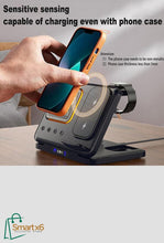 15W Wireless Chargers Stand 5 In1 LED Digital Alarm Clock Fast Charging Dock Station - Smartx6