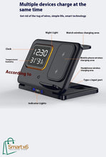 15W Wireless Chargers Stand 5 In1 LED Digital Alarm Clock Fast Charging Dock Station - Smartx6