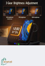 15W Wireless Chargers Stand 5 In1 LED Digital Alarm Clock Fast Charging Dock Station - Smartx6