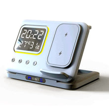 15W Wireless Chargers Stand 5 In1 LED Digital Alarm Clock Fast Charging Dock Station - Smartx6