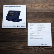 15W Wireless Chargers Stand 5 In1 LED Digital Alarm Clock Fast Charging Dock Station - Smartx6