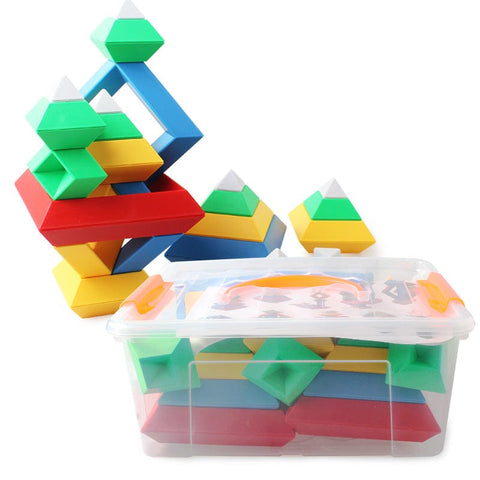 Kids Rainbow Tower Ring Wooden Jenga Color Cognitive Set - Smartx6