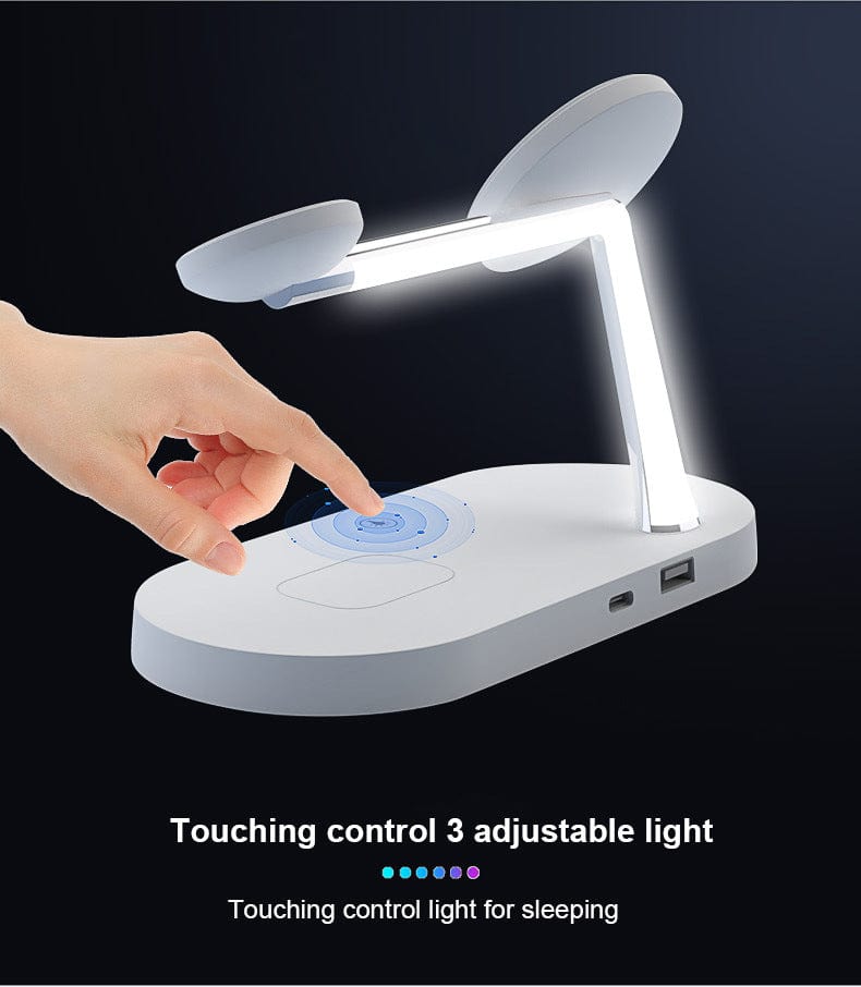 5-in-1 magnetic wireless charger | Multi-device magnetic charger | Magnetic charging station 5-in-1 | Wireless charger for phone and watch | 5-in-1 fast magnetic charger | Magnetic dock with wireless charging | All-in-one wireless charging pad | Magnetic wireless charger for Apple | Desktop 5-in-1 magnetic charger | Magnetic charger stand with LED