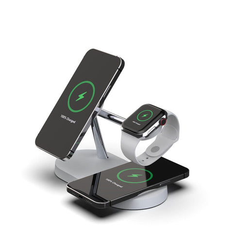 5-in-1 magnetic wireless charger | Multi-device magnetic charger | Magnetic charging station 5-in-1 | Wireless charger for phone and watch | 5-in-1 fast magnetic charger | Magnetic dock with wireless charging | All-in-one wireless charging pad | Magnetic wireless charger for Apple | Desktop 5-in-1 magnetic charger | Magnetic charger stand with LED