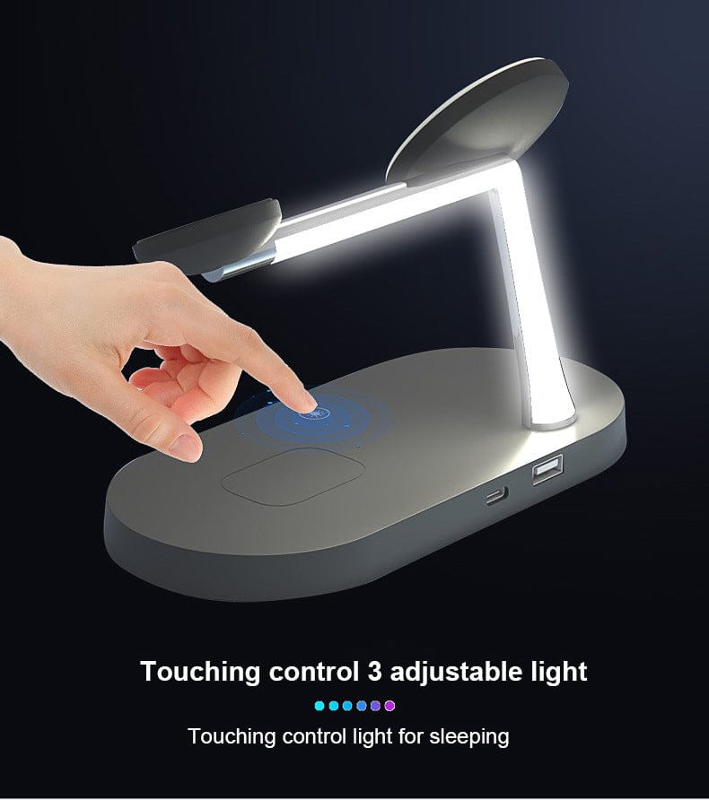5-in-1 magnetic wireless charger | Multi-device magnetic charger | Magnetic charging station 5-in-1 | Wireless charger for phone and watch | 5-in-1 fast magnetic charger | Magnetic dock with wireless charging | All-in-one wireless charging pad | Magnetic wireless charger for Apple | Desktop 5-in-1 magnetic charger | Magnetic charger stand with LED