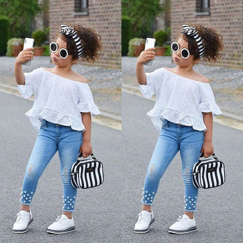 Shirt Shorts Girls Girl Kids Clothes For Baby Set Children - Smartx6