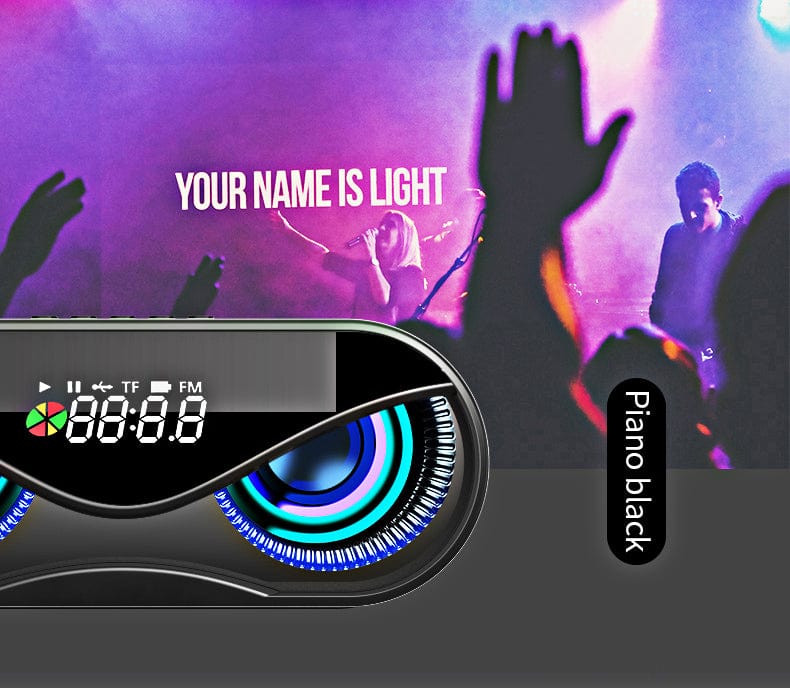 Bluetooth speaker with colorful lights | LED light Bluetooth speaker | Wireless speaker with RGB lights | Color-changing Bluetooth speaker | Portable speaker with light show | Music speaker with flashing lights | RGB Bluetooth party speaker | Mini Bluetooth speaker with lights | Glowing Bluetooth speaker | Light-up wireless music speaker