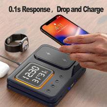 15W Wireless Chargers Stand 5 In1 LED Digital Alarm Clock Fast Charging Dock Station - Smartx6
