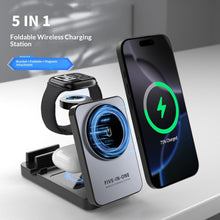 5-in-1 Multifunctional Wireless Charging Station With A Foldable Magnetic Holder For Your Desk - Smartx6