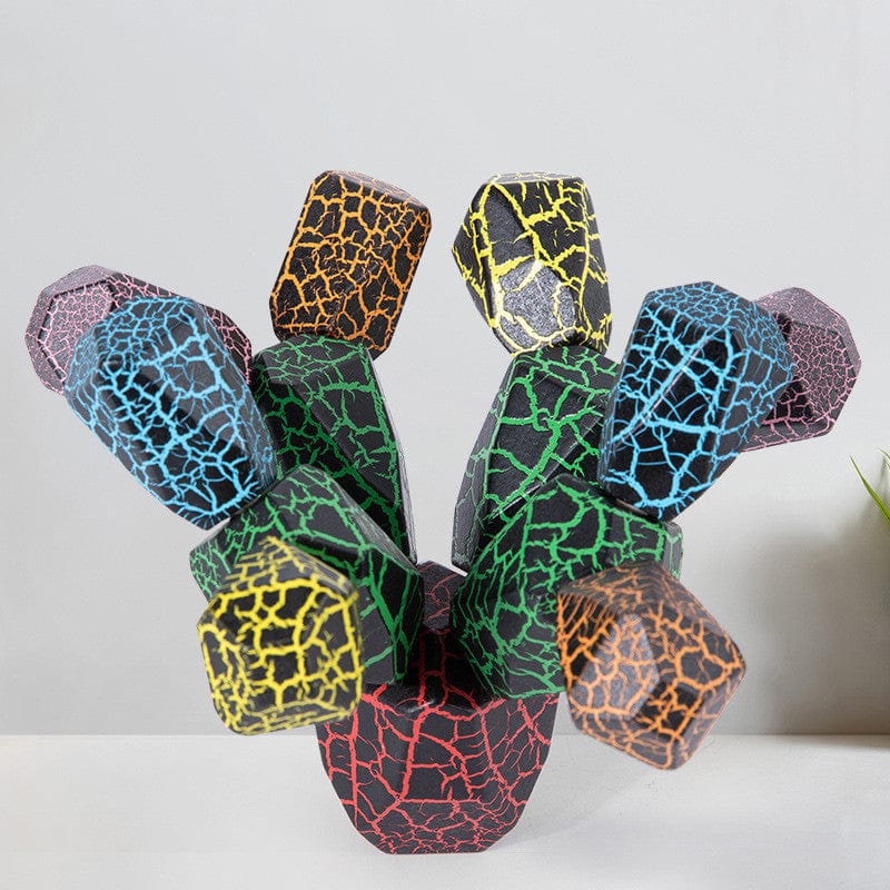 Kids Rainbow Assembling Cactus Wooden Stacker Building Blocks - Smartx6