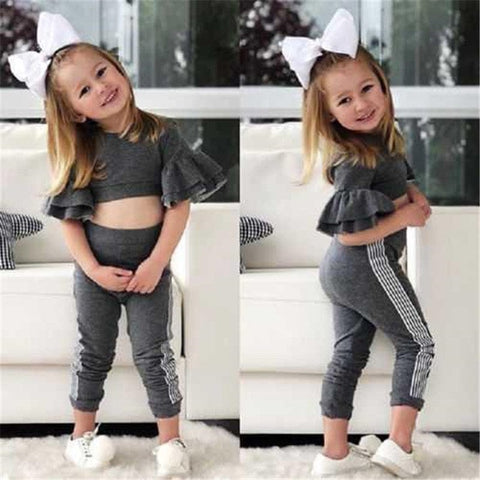 Autumn Kids Baby Girls t shirt Pants Outfits girl Clothes 2P - Smartx6