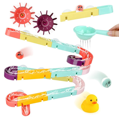 Kids Bath Toys Wall Suction Cup Marble Race Run TrackToy - Smartx6