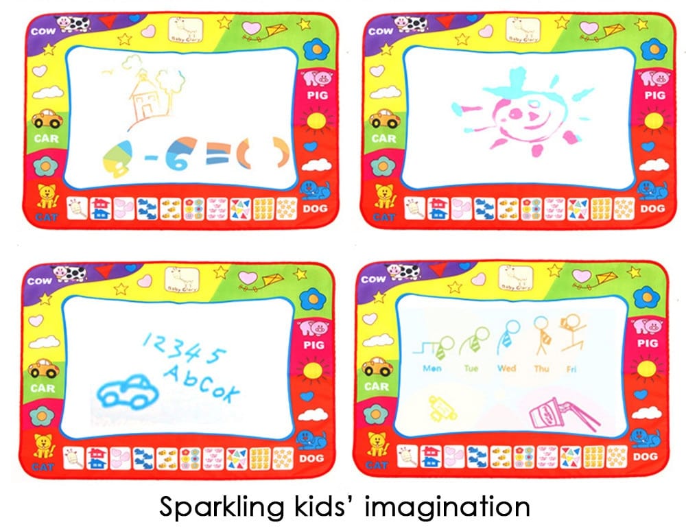 80 x 60cm Baby Kids Add Water with Magic Pen Doodle Painting Drawing Play Mat Toy - Smartx6
