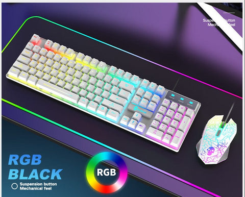Kuiying T6 RGB gaming set | RGB keyboard and mouse | Gaming combo with lights | LED keyboard mouse set | RGB gamer gear set | T6 RGB backlit keyboard | Wired RGB gaming set | RGB setup for gamers | RGB light gaming kit | T6 gaming keyboard combo