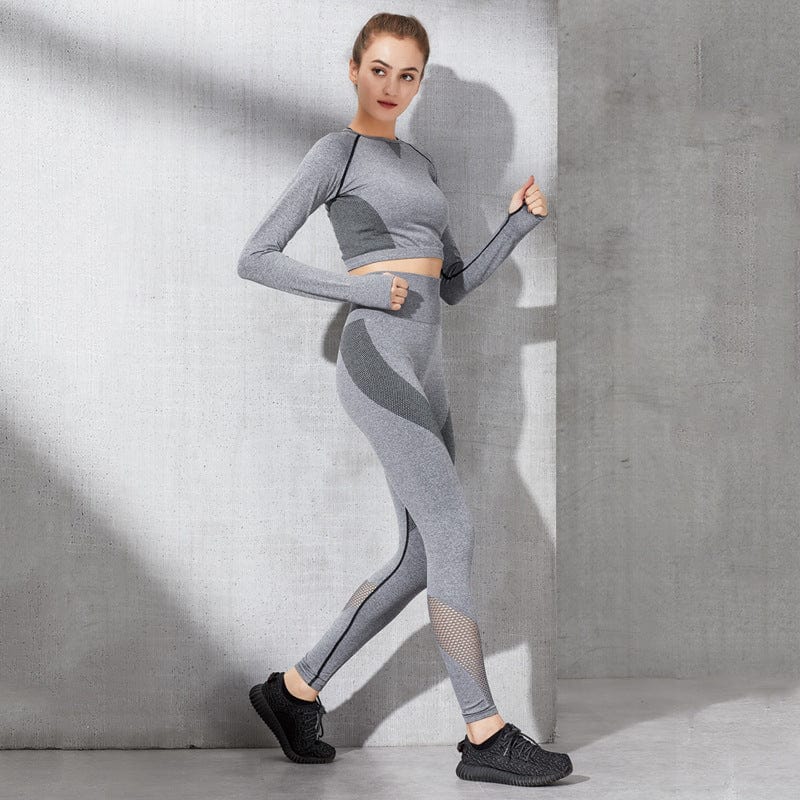 Fashion long sleeve sexy gym suit - Smartx6