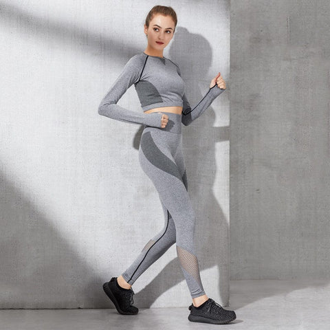 Fashion long sleeve sexy gym suit - Smartx6