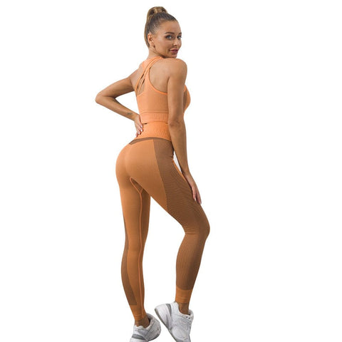 Running Gym Wear Seamless Bra Pants Yoga Set - Smartx6