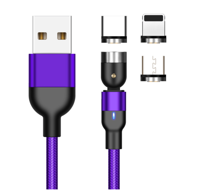 Essager 540° magnetic charger | 3-in-1 rotating magnetic cable | Fast charge magnetic USB cable | Essager magnetic charging cable | 540-degree swivel charger cable | Magnetic USB-C and Micro cable | Rotating magnetic phone charger | Durable 540° magnetic connector | Essager cable with LED light | Magnetic charger for Android & iPhone
