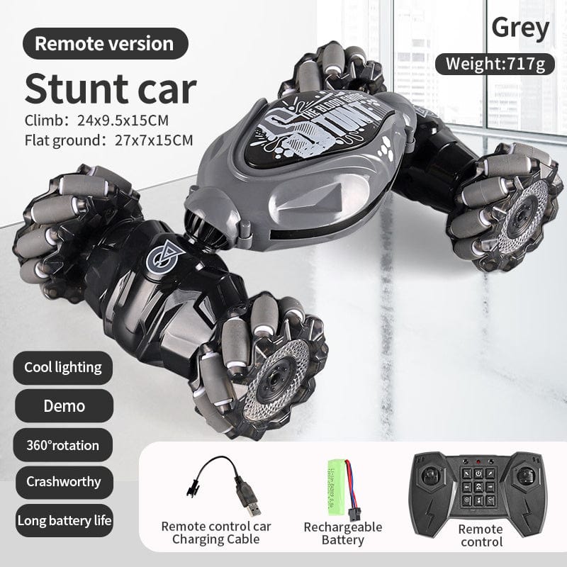 4WD RC Off Road Stunt Wheels Drift Car With Music Led Lights 2.4G Gesture Remote Control Spray 360 Rotating Climbing Car Toys