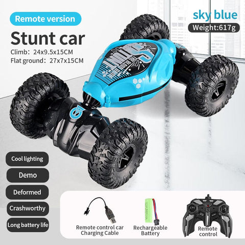 4WD RC Off Road Stunt Wheels Drift Car With Music Led Lights 2.4G Gesture Remote Control Spray 360 Rotating Climbing Car Toys
