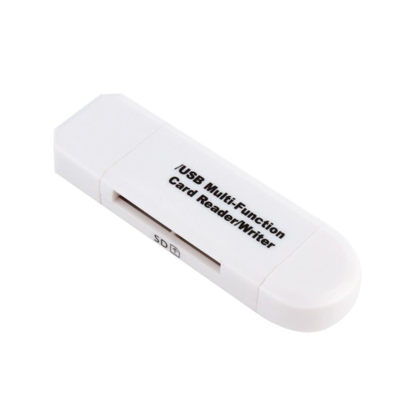 3-in-1 smart card reader | Multi-port memory card reader | USB card reader for SD/TF/Sim | All-in-one smart card reader | Compact 3-in-1 card adapter | Plug-and-play card reader | Portable smart card reader | Triple slot card reader device | Universal 3-in-1 card reader