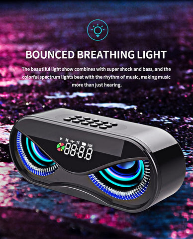 Bluetooth speaker with colorful lights | LED light Bluetooth speaker | Wireless speaker with RGB lights | Color-changing Bluetooth speaker | Portable speaker with light show | Music speaker with flashing lights | RGB Bluetooth party speaker | Mini Bluetooth speaker with lights | Glowing Bluetooth speaker | Light-up wireless music speaker