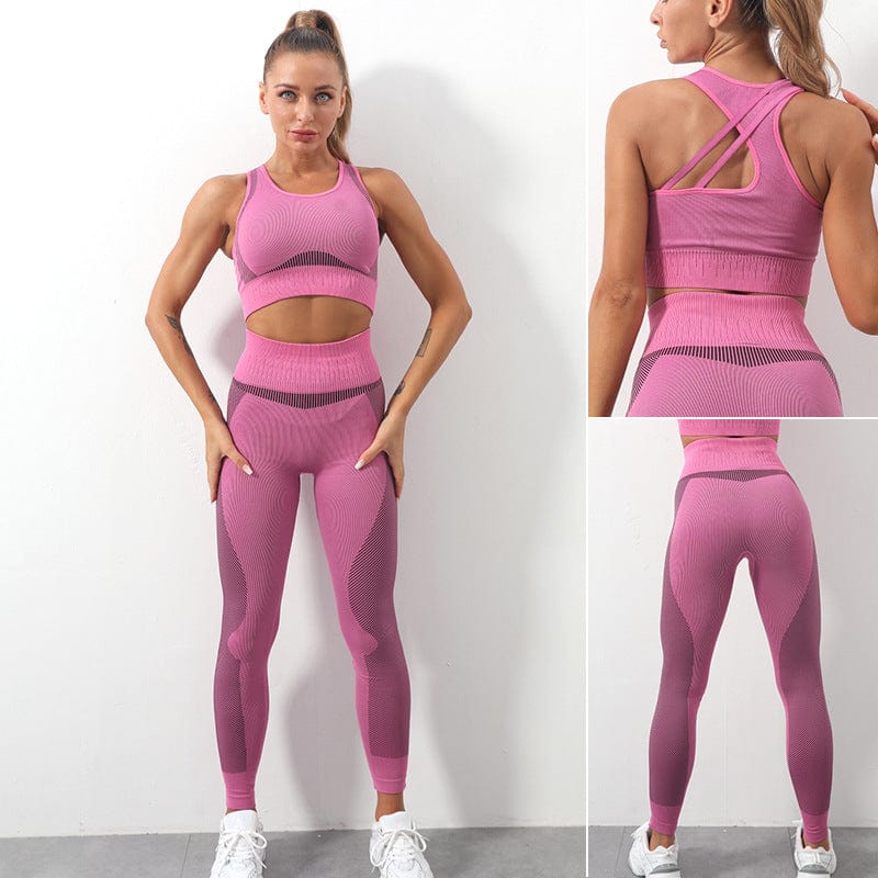 Running Gym Wear Seamless Bra Pants Yoga Set - Smartx6