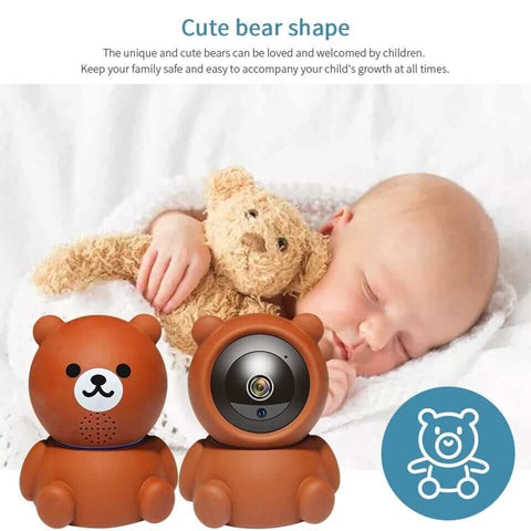 Bear 1080P WiFi cam | Auto-tracking WiFi security cam | Night vision WiFi bear camera | HD smart cam with auto track | Cute bear design security cam | 1080P baby monitor with WiFi | Bear cam with infrared night vision | WiFi pet cam with tracking | HD bear cam for home security | Wireless bear cam with smart features