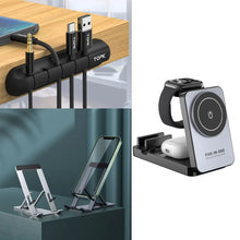 Ultimate Desk Setup Bundle – Wireless Charging Station, Adjustable Phone Stand & Cable Organizer - Smartx6