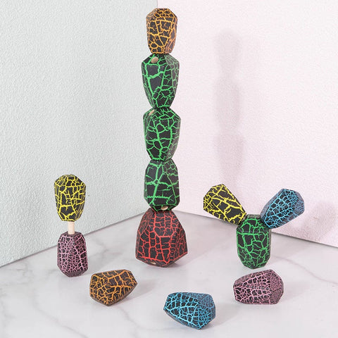 Kids Rainbow Assembling Cactus Wooden Stacker Building Blocks - Smartx6