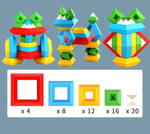 Kids Rainbow Tower Ring Wooden Jenga Color Cognitive Set - Smartx6