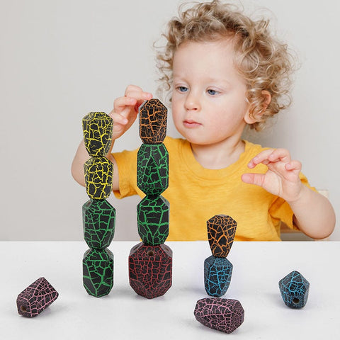 Kids Rainbow Assembling Cactus Wooden Stacker Building Blocks - Smartx6