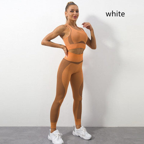 Running Gym Wear Seamless Bra Pants Yoga Set - Smartx6