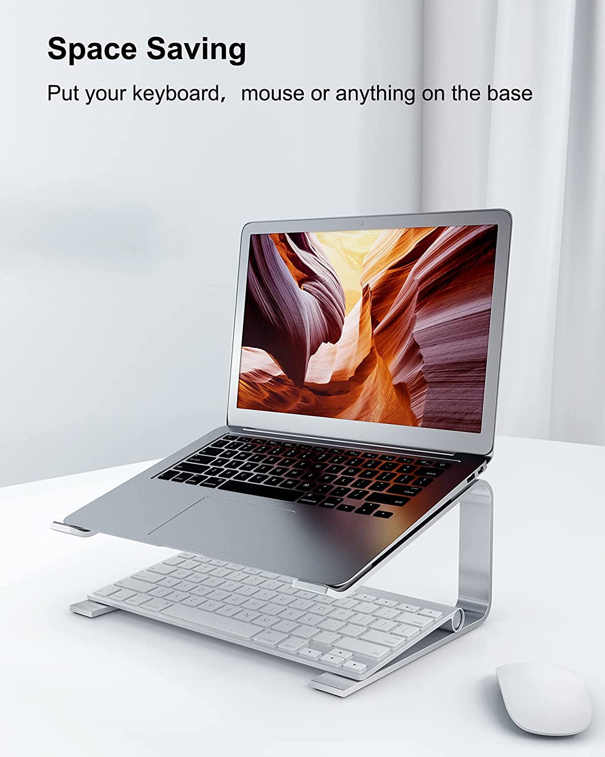 Adjustable laptop riser for desk | Aluminum laptop stand for home office | Work-from-home laptop holder | Ergonomic laptop riser stand | Sleek aluminum laptop stand | Foldable laptop riser for remote work | Portable laptop stand with tilt | Sturdy aluminum laptop riser | Adjustable height laptop holder | Minimalist laptop stand for home setup