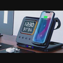 15W Wireless Chargers Stand 5 In1 LED Digital Alarm Clock Fast Charging Dock Station
